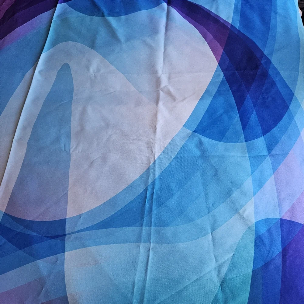 Wayfair blue and purple abstract shower curtain 71in X 67in